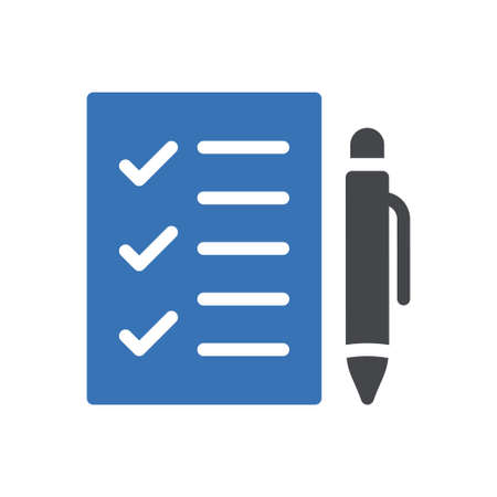 checklist vector glyph color iconのイラスト素材