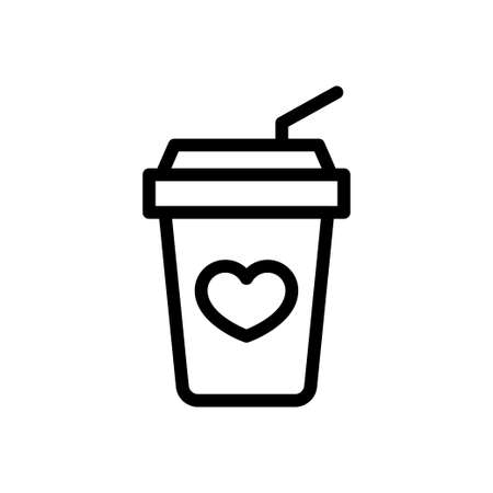coffee vector thin line iconのイラスト素材