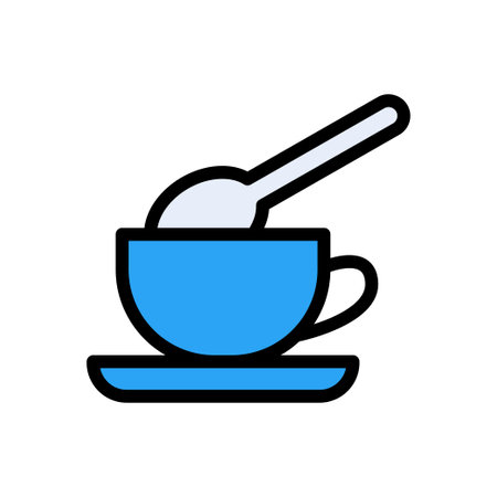 coffee vector color line iconのイラスト素材