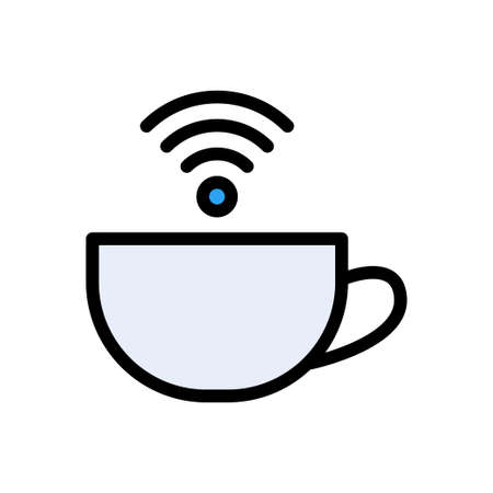 coffee vector color line iconのイラスト素材