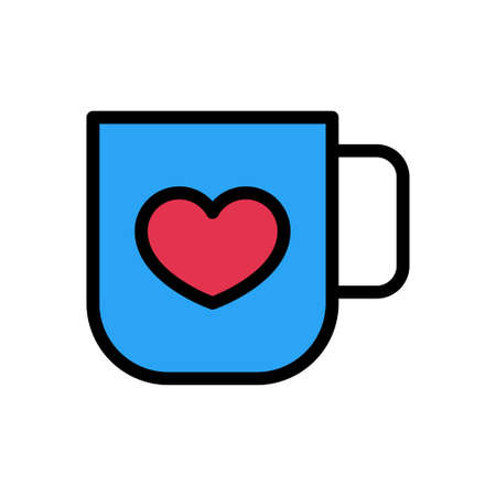 tea vector color line iconのイラスト素材