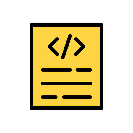 programming vector color line iconのイラスト素材