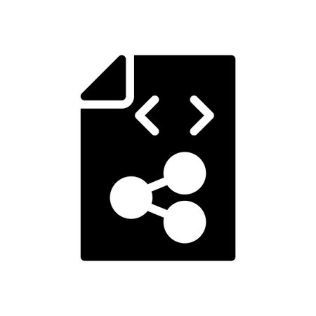 coding vector glyph flat iconのイラスト素材