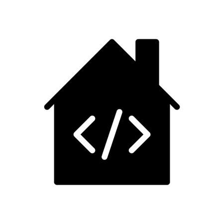 coding vector glyph flat iconのイラスト素材