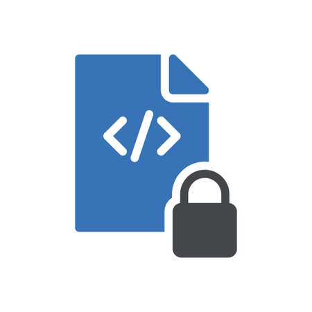 coding vector glyph color iconのイラスト素材