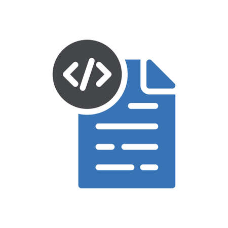 coding vector glyph color iconのイラスト素材