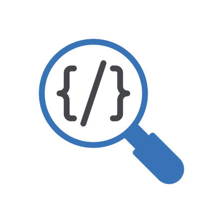 coding vector glyph color iconのイラスト素材