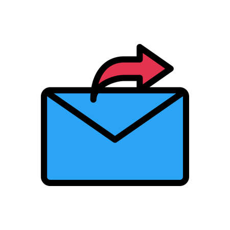 email vector color line iconのイラスト素材
