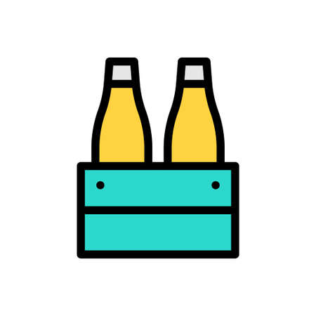 wine vector color line iconのイラスト素材