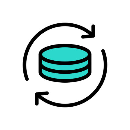 server vector colour line iconのイラスト素材