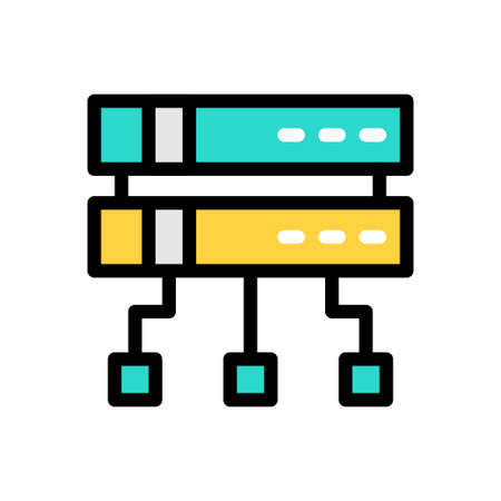 database vector colour line icon