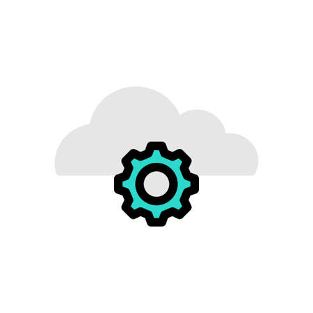 cloud vector colour line iconのイラスト素材