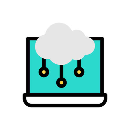 computing vector colour line icon