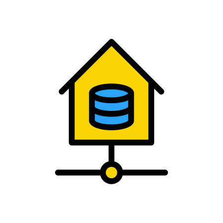house vector colour line iconのイラスト素材