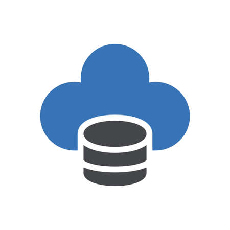 cloud vector glyph colour iconのイラスト素材