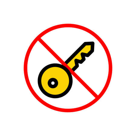 restricted vector color line iconのイラスト素材