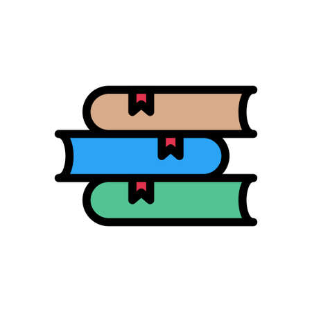 bookmark vector line colour iconのイラスト素材