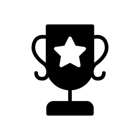 trophy vector glyph flat iconのイラスト素材