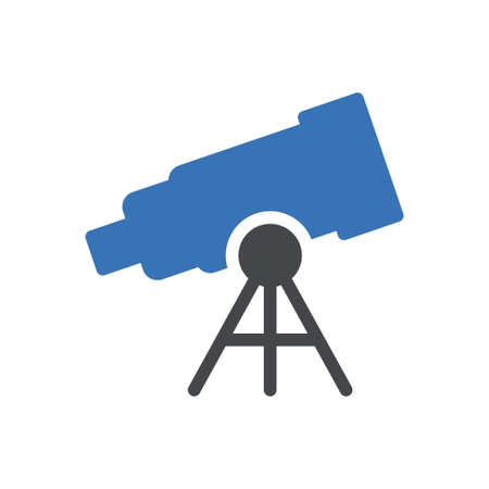 telescope vector glyph colour iconのイラスト素材