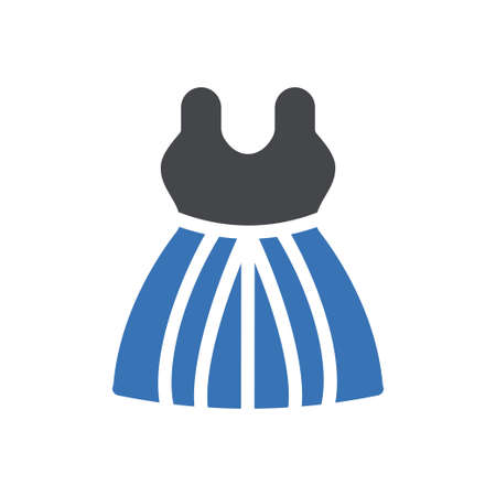 dress vector glyph colour iconのイラスト素材
