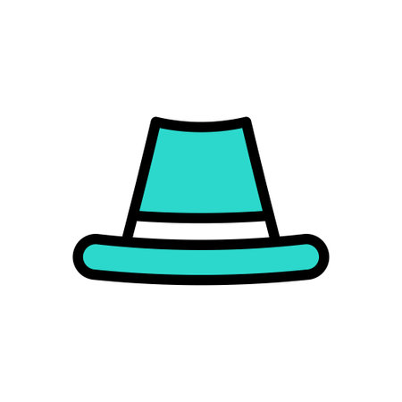 hat vector line colour iconのイラスト素材