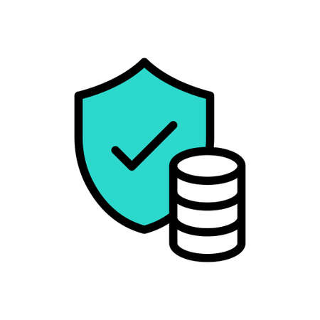 security coins vector line colour iconのイラスト素材