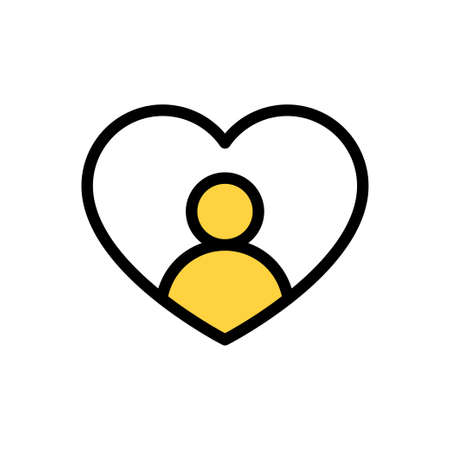 heart man vector line colour iconのイラスト素材