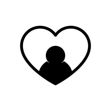 heart man vector glyph flat iconのイラスト素材