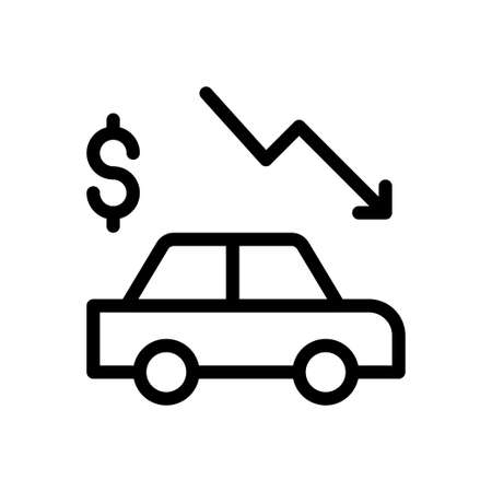 car vector thin line iconのイラスト素材