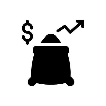 economy increase vector glyph flat iconのイラスト素材