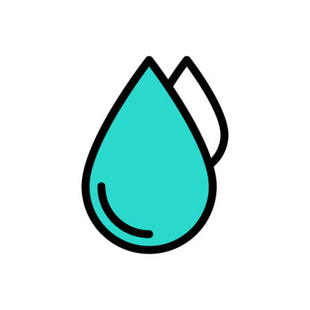 raindrop vector line colour iconのイラスト素材