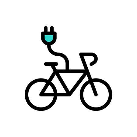 cycle vector line colour iconのイラスト素材