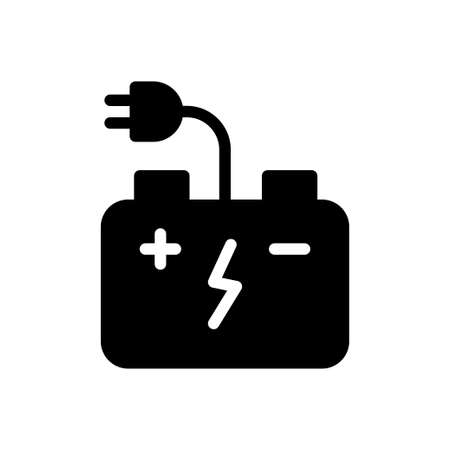battery charge vector glyph flat iconのイラスト素材
