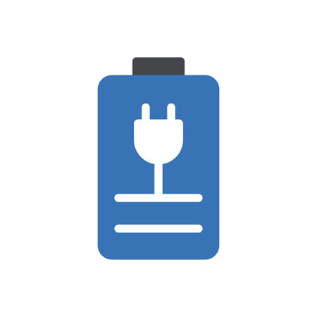 battery charge vector glyph colour iconのイラスト素材