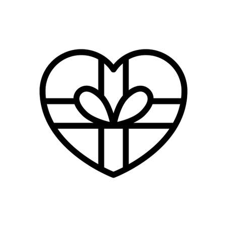 heart present vector thin line iconのイラスト素材