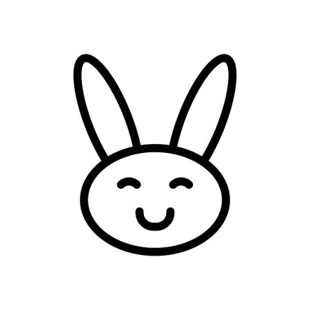 rabbit vector thin line iconのイラスト素材