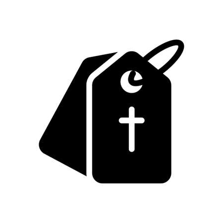 Christmas tag vector glyph flat iconのイラスト素材