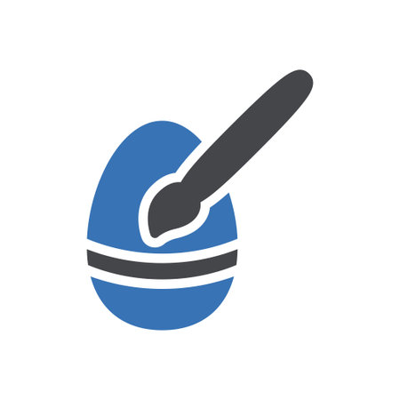 egg paint vector glyph colour iconのイラスト素材