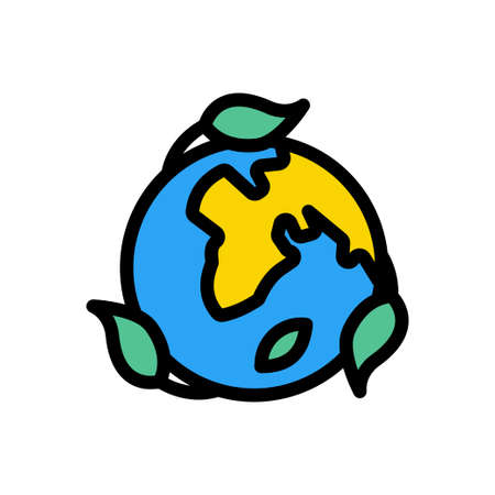 Eco earth vector line colour iconのイラスト素材