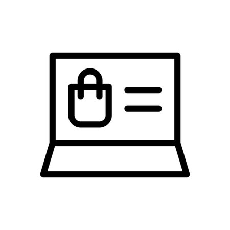 online shopping vector thin line iconのイラスト素材