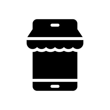 mobile store vector glyph flat iconのイラスト素材