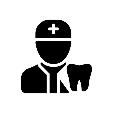 dentist vector glyph flat iconのイラスト素材