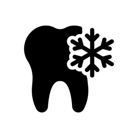teeth cold vector glyph flat iconのイラスト素材