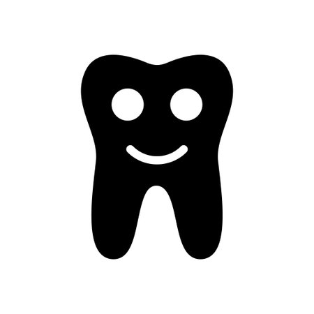 teeth vector glyph flat iconのイラスト素材