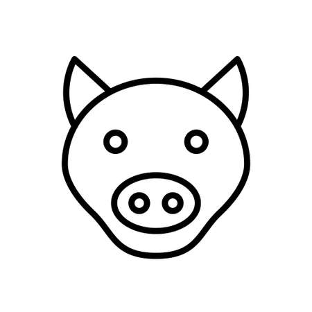 piggy vector thin line iconのイラスト素材