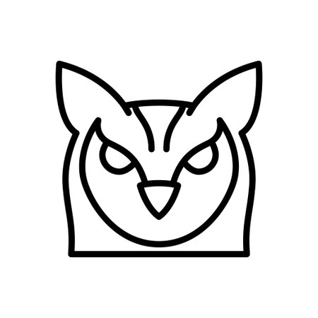owl vector thin line iconのイラスト素材