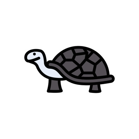 turtle vector line colour iconのイラスト素材
