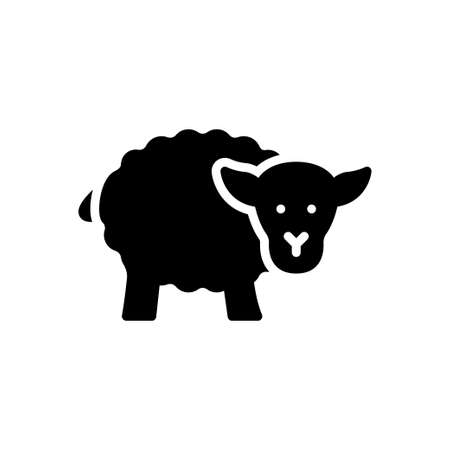 sheep vector glyph flat iconのイラスト素材