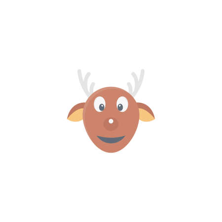 reindeer vector colour flat iconのイラスト素材