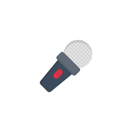 mic vector colour flat iconのイラスト素材
